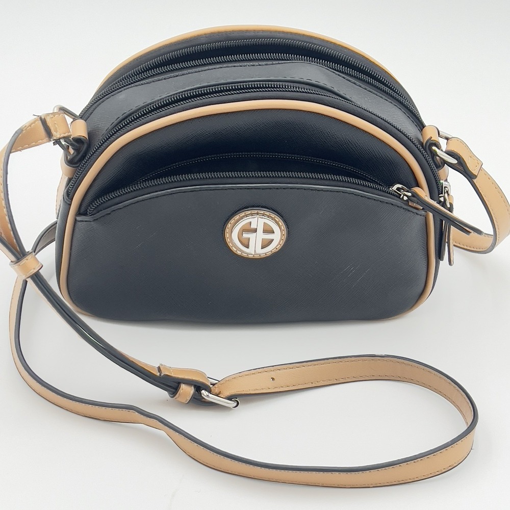 Giani Bernini Saffiano Leather Small Dome Crossbody‎ Black